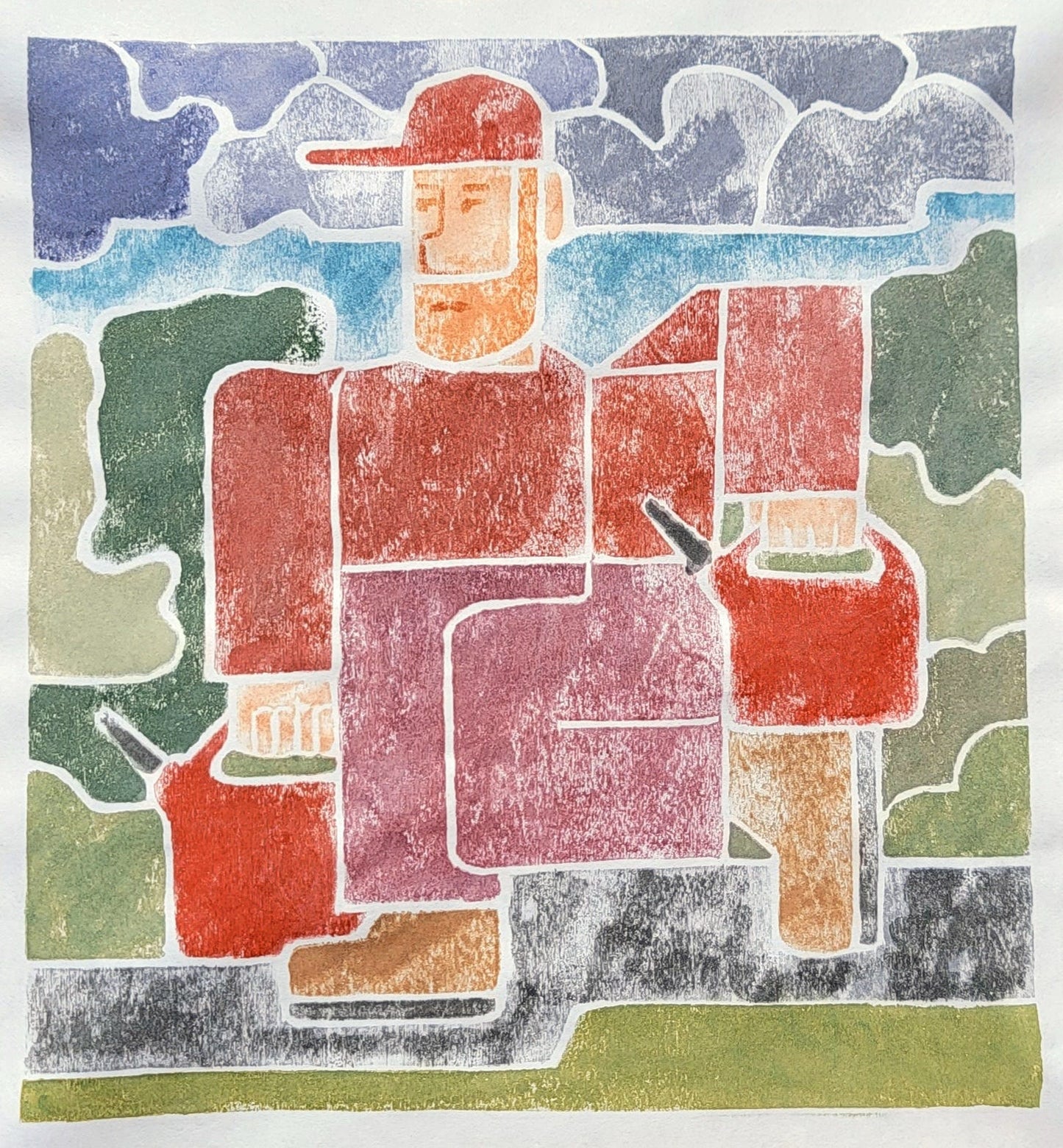 Storm Coming Stuff To Do white-line woodcut